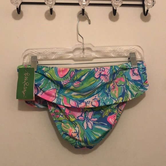 Lilly Pulitzer Women's Lagoon Sarong Bikini Bottom (Size 2) - Picture 2 of 3